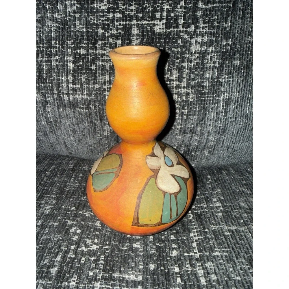 Collectable Vintage Mid Century Painted Design Valbruna Italy Jars Vase